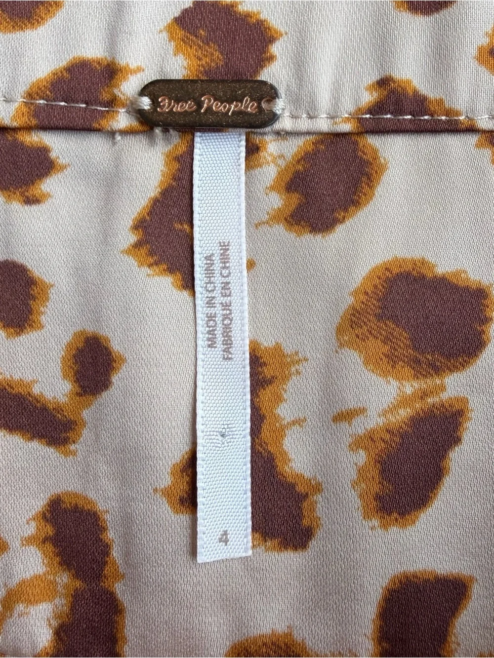 Free People Cheetah Leopard Print Satin Maxi Skirt Size 4